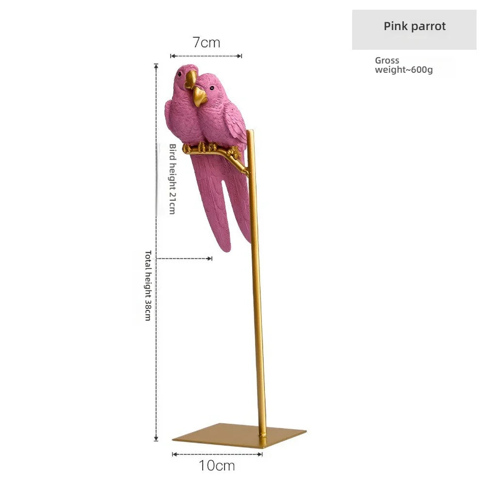 Handmade Couple Parrot Resin Love Bird Desk Ornaments