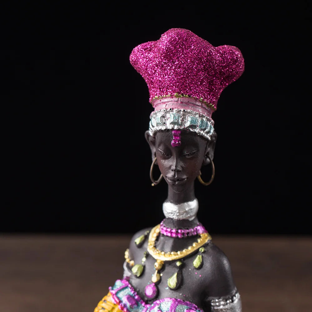 Abstract African Woman Resin Sculpture