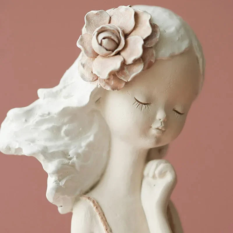 Simple Nordic Girl Heart Statuette Collection