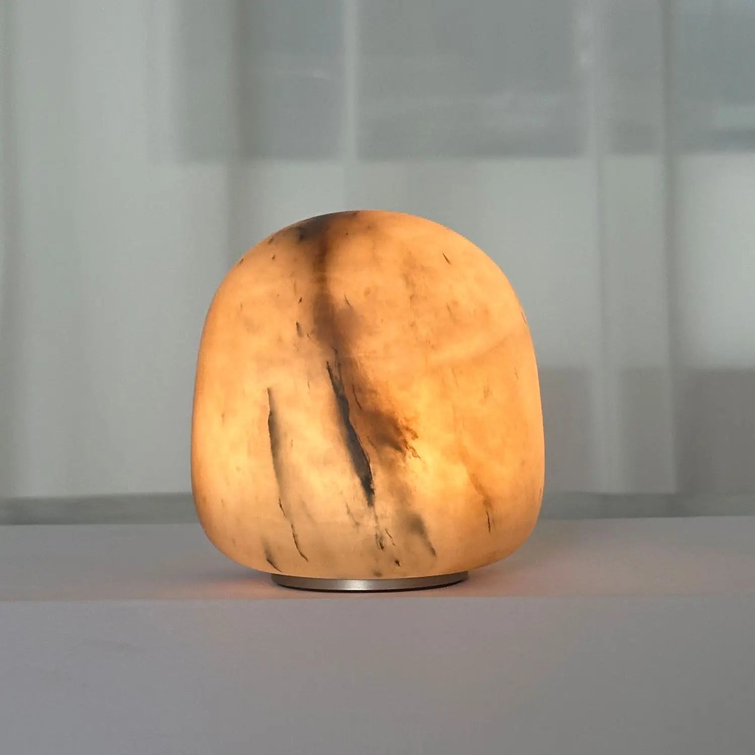 Natural Marble Wireless Charging Round Decorative Table Lamp