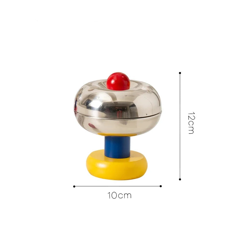 Postmodern Stainless Steel Ashtray with Lid
