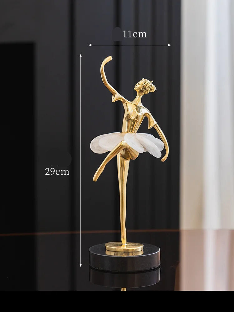 Elegant Gold Ballet Dancer Figurine