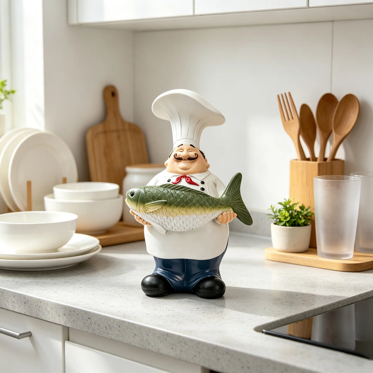 Hand-Painted Resin Chef Statue Decoration