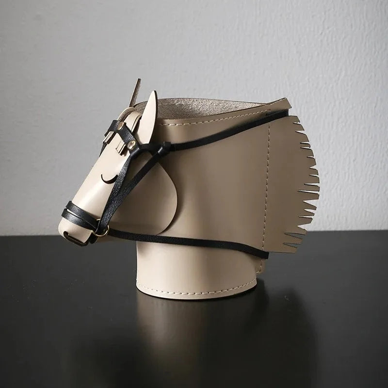 Leather Horse-Head Storage Box – Luxury Decorative Desk Organizer