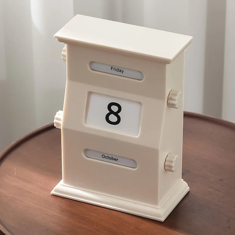 Perpetual Mailbox Style Wooden Desk Calendar