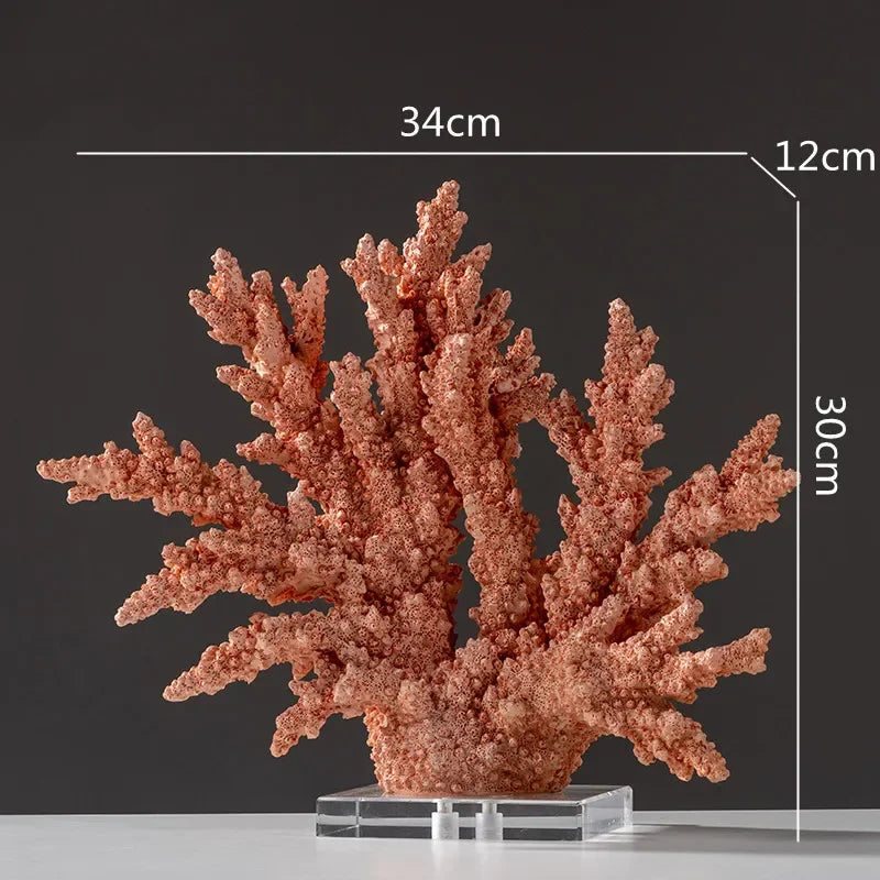 Decorative Faux Coral Sculpture on Crystal Base