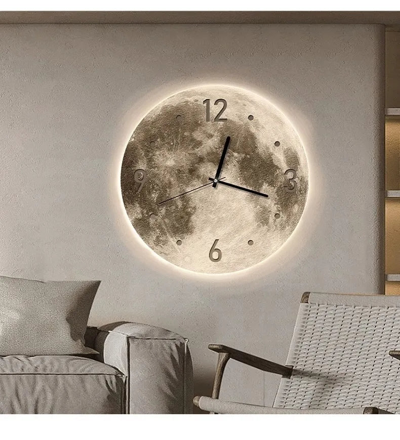 LunaGlow 20-Inch LED Moon Wall Clock