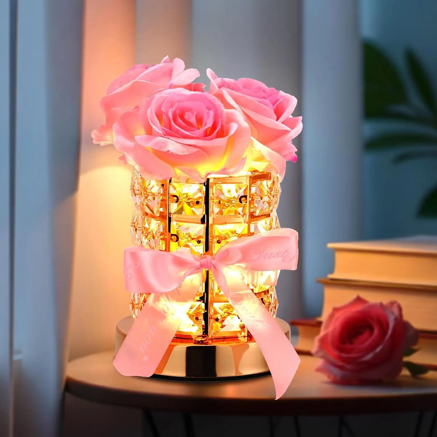 Crystal Flower Night Light with USB Charging