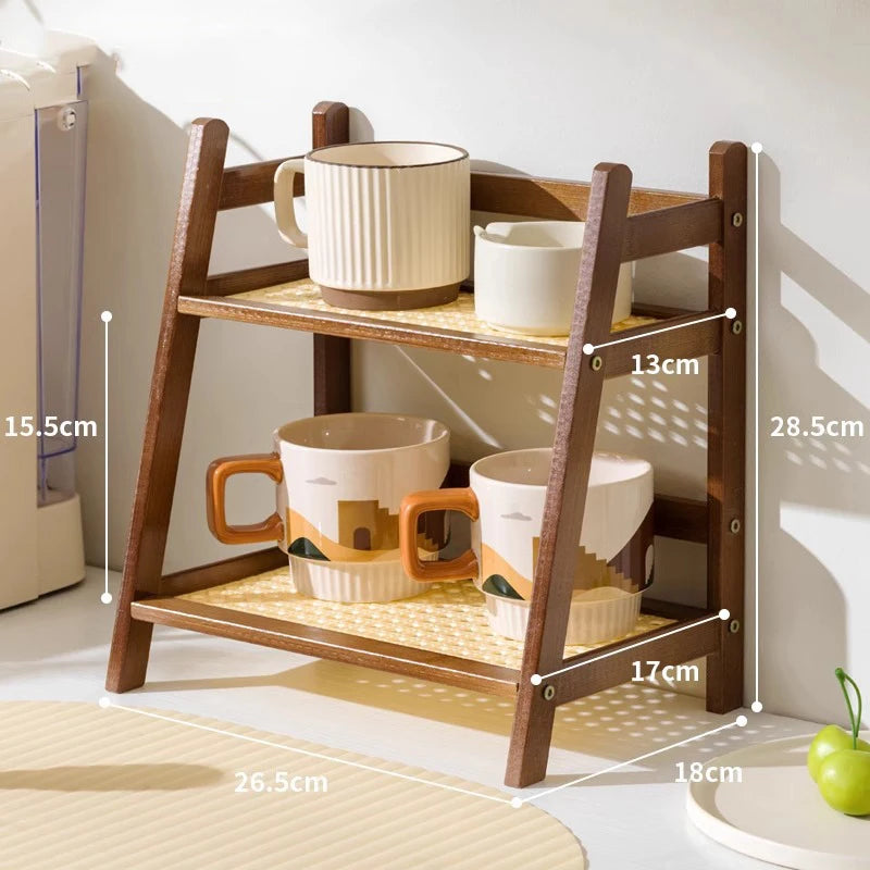 Bamboo Countertop Organizer Shel