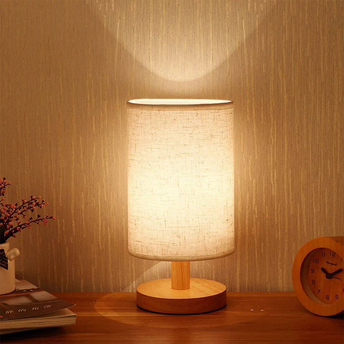 AuraGlow Wooden USB Table Lamp