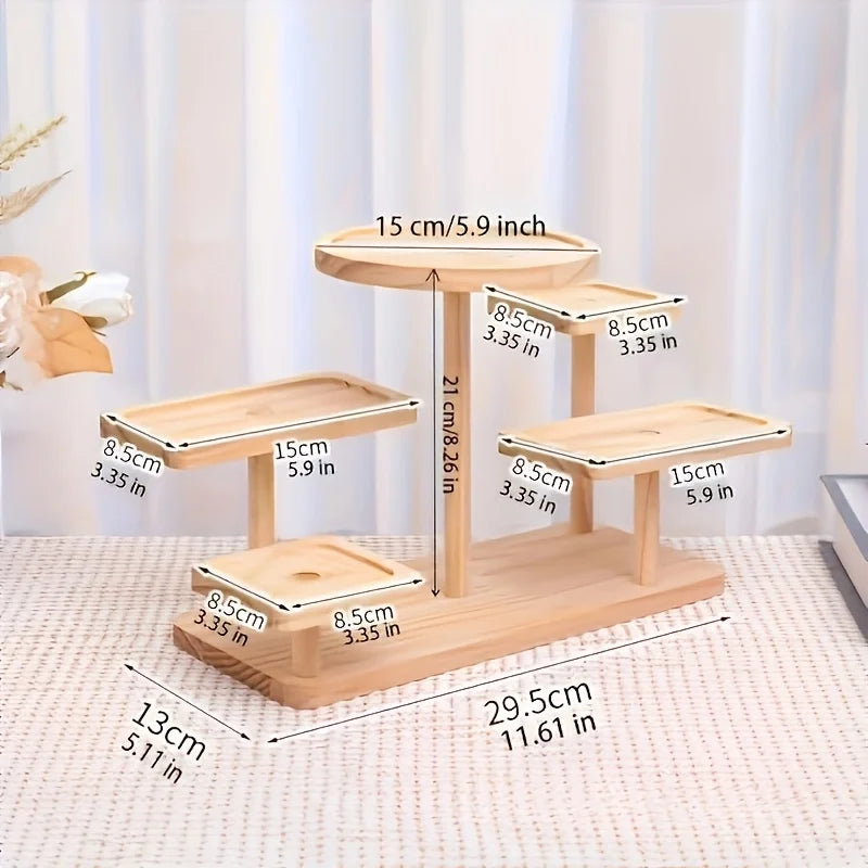 Multi-Tier Wooden Vanity Organizer Shelf