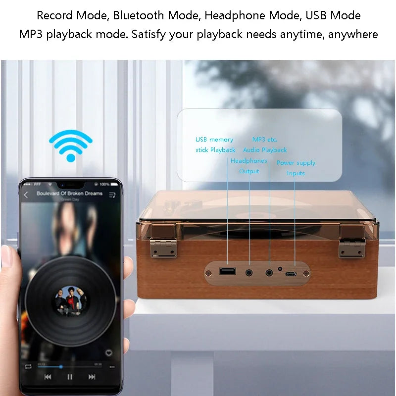 All-in-One Retro CD Player with Bluetooth