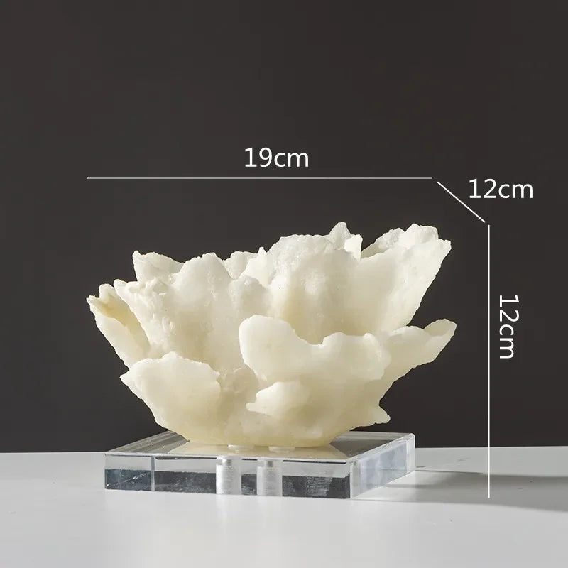 Decorative Faux Coral Sculpture on Crystal Base