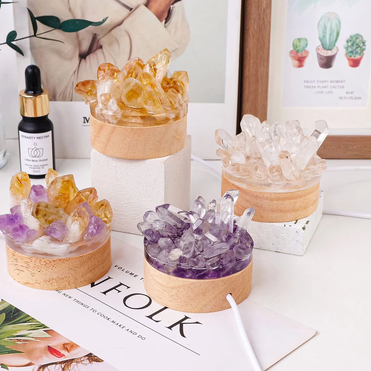 Natural Amethyst Crystal Lamp