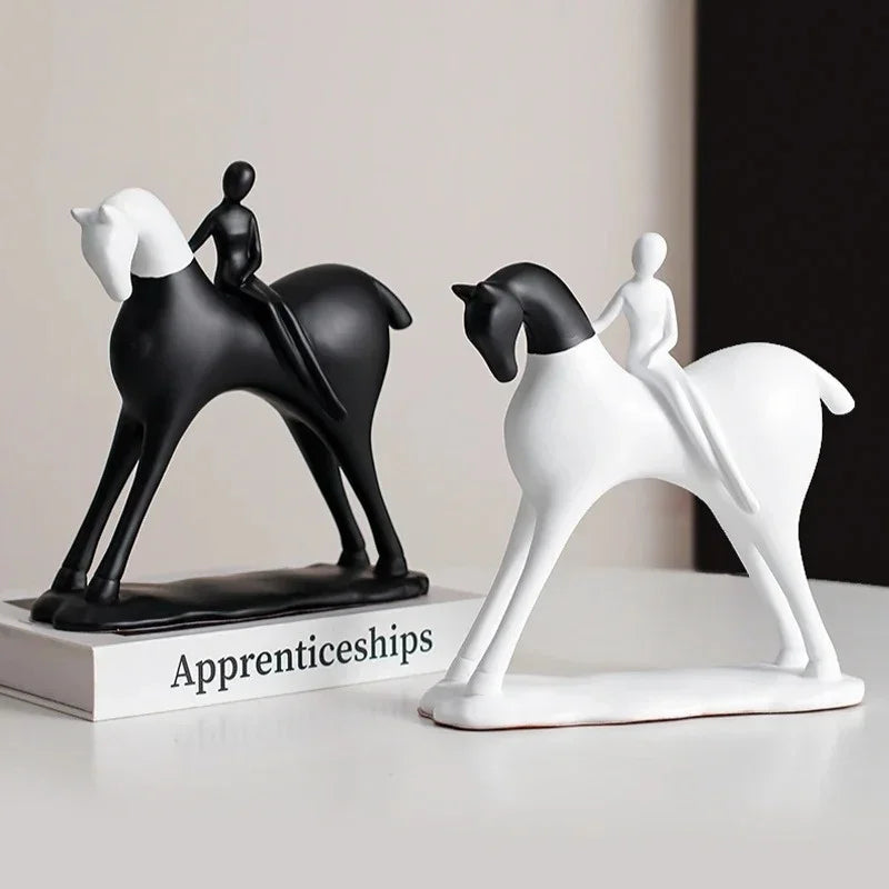 Nordic Abstract Horse & Rider Figurine