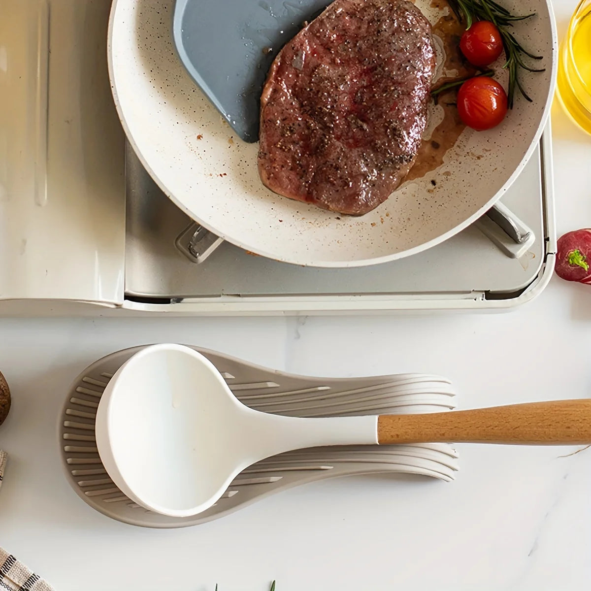 Heat-Resistant Silicone Spoon Rest & Utensil Holder