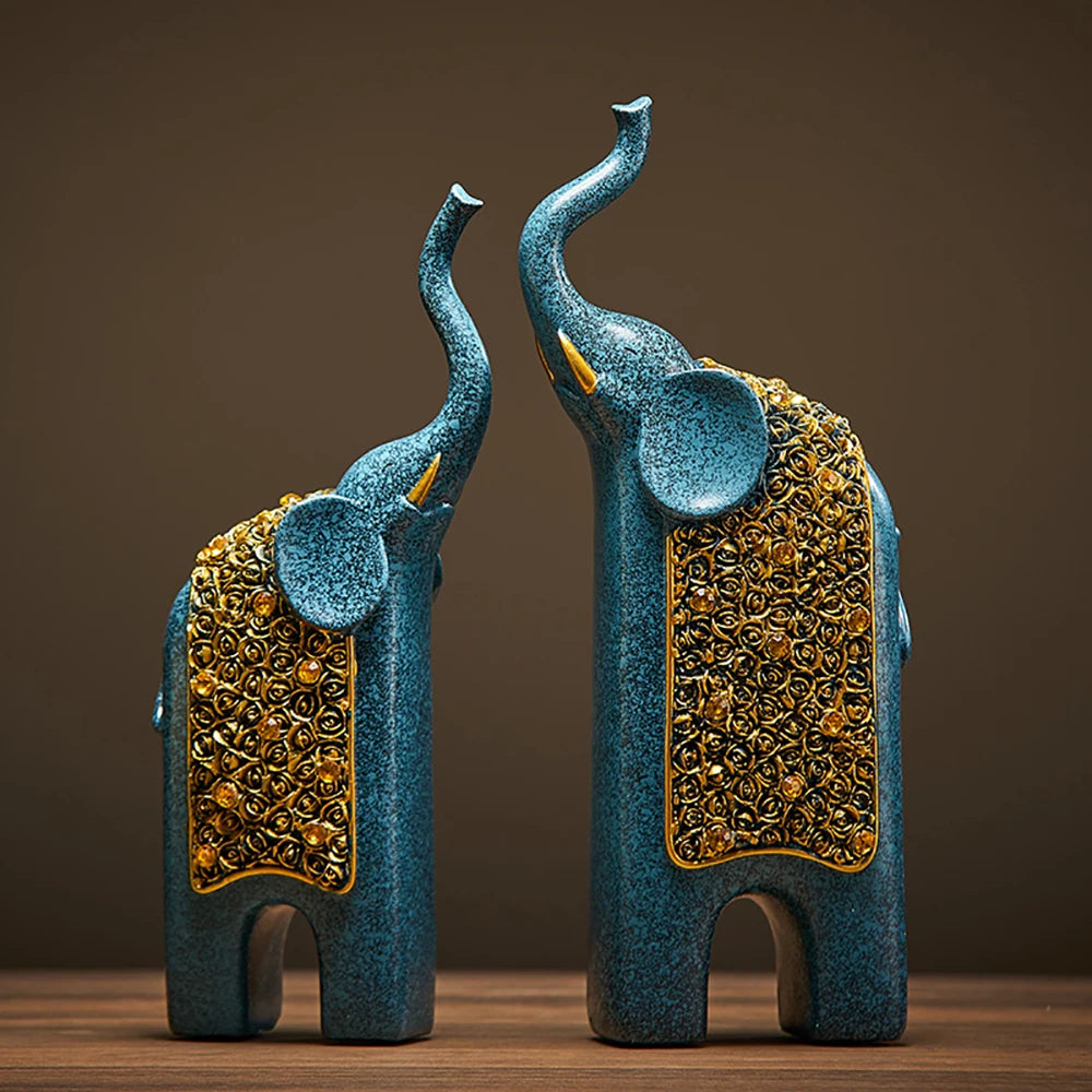 Retro Resin Elephant Ornaments