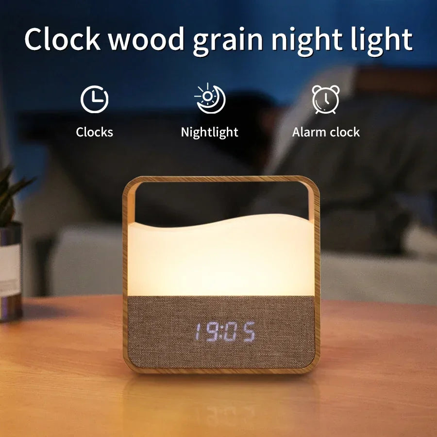 AuraGlow LED Night Light & Alarm Clock