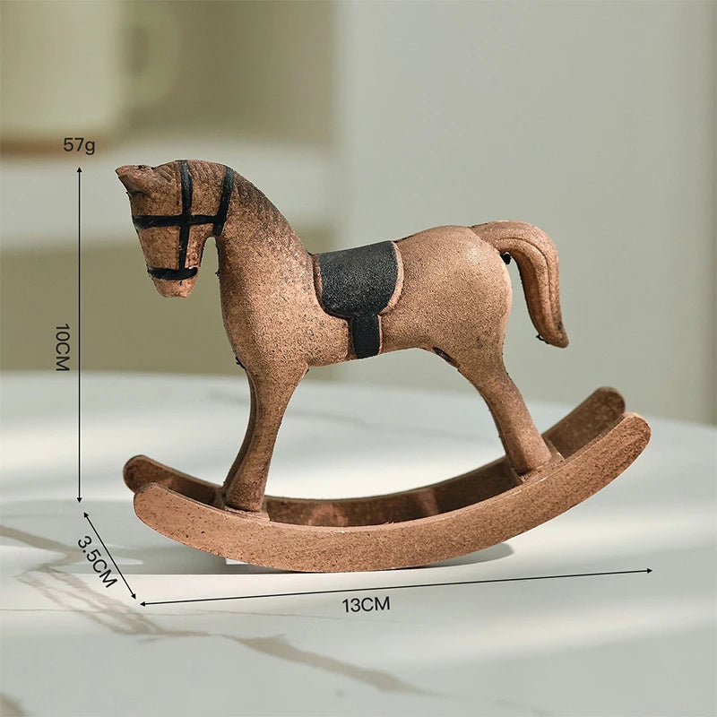 Hand-Finished Retro Wooden Rocking Horse Decor