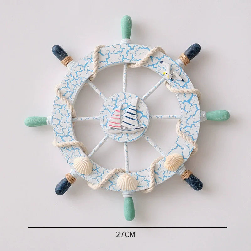 Wooden Nautical Ship Wheel Wall Decor