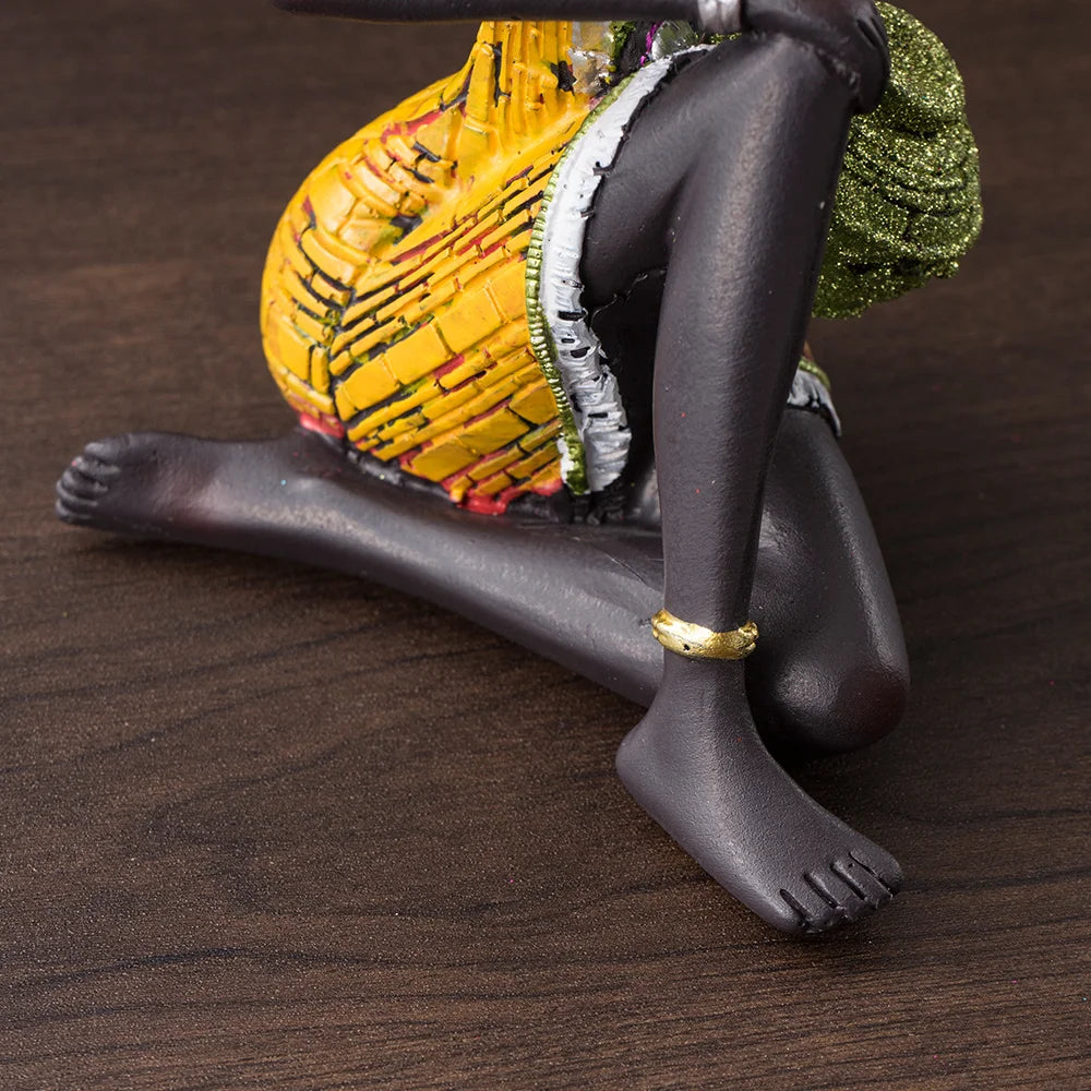 Abstract African Woman Resin Sculpture