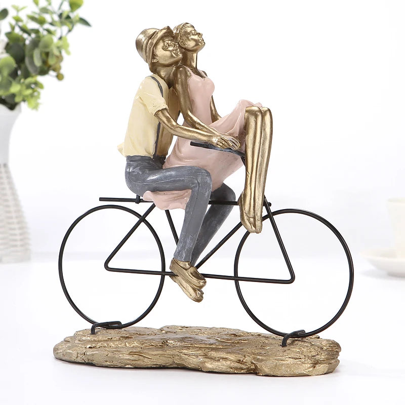 Our Journey" Romantic Couple on Bicycle Sculpture