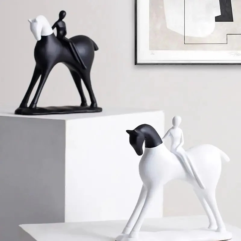Nordic Abstract Horse & Rider Figurine