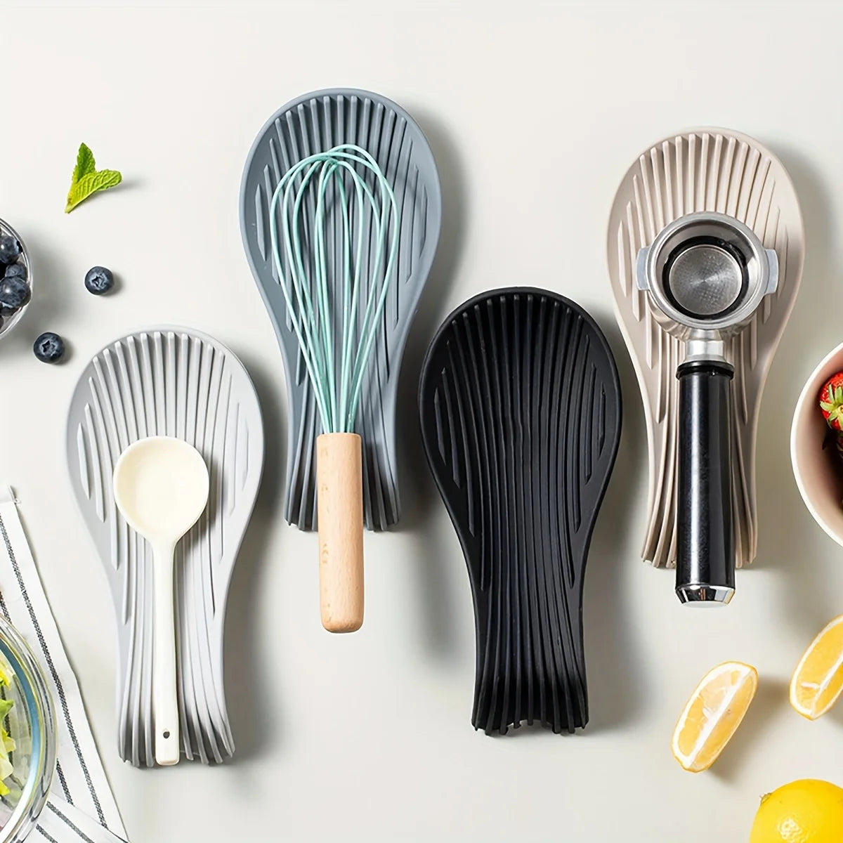 Heat-Resistant Silicone Spoon Rest &amp; Utensil Holder
