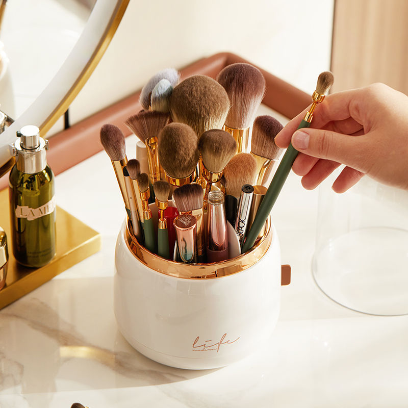 Rotating Makeup Brush Storage Organizer