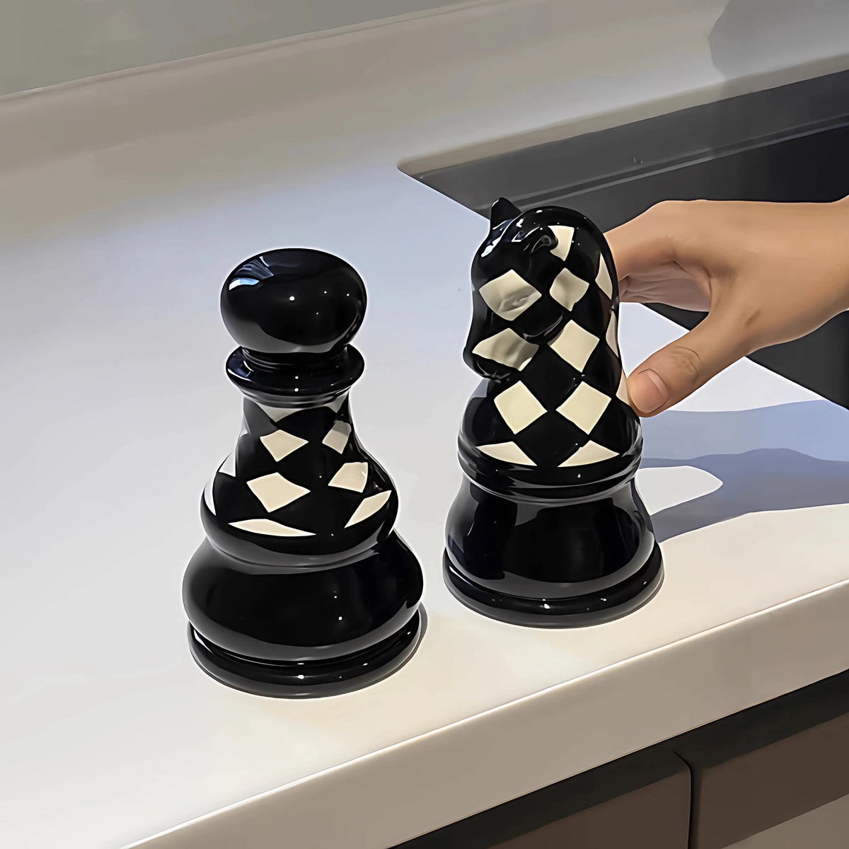 Ceramic Chess Piece Toothpick Holder - Luxury Desktop Decor