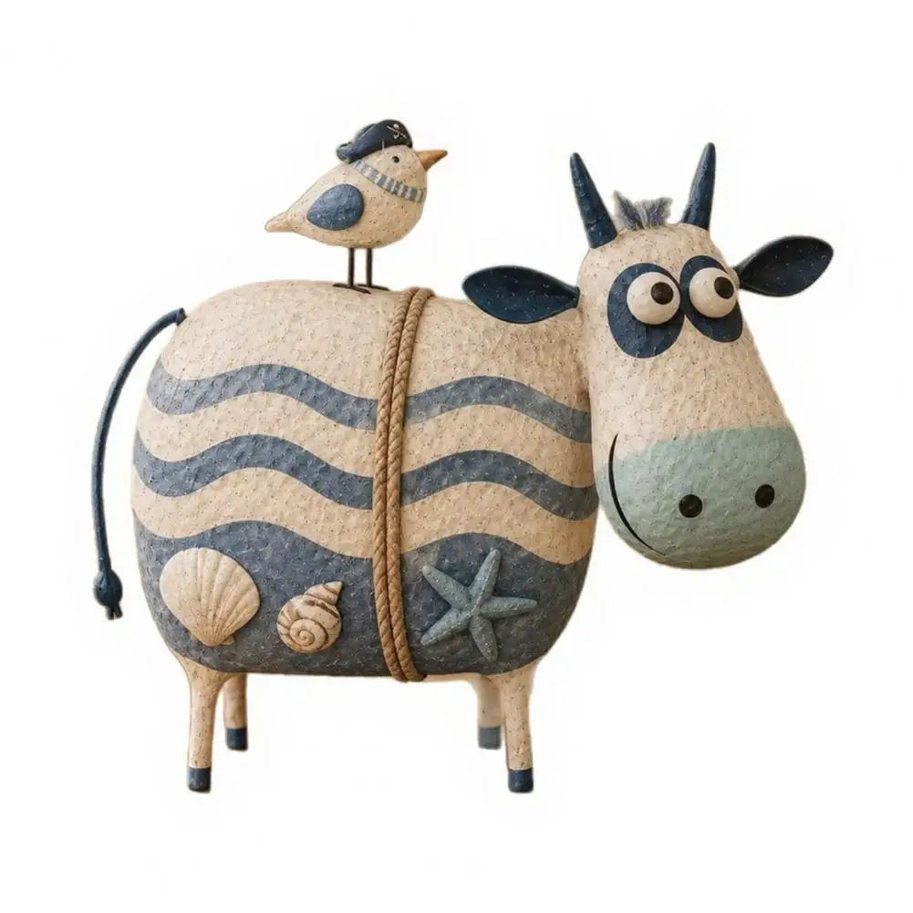 Rustic Farmhouse Cow Resin Statue