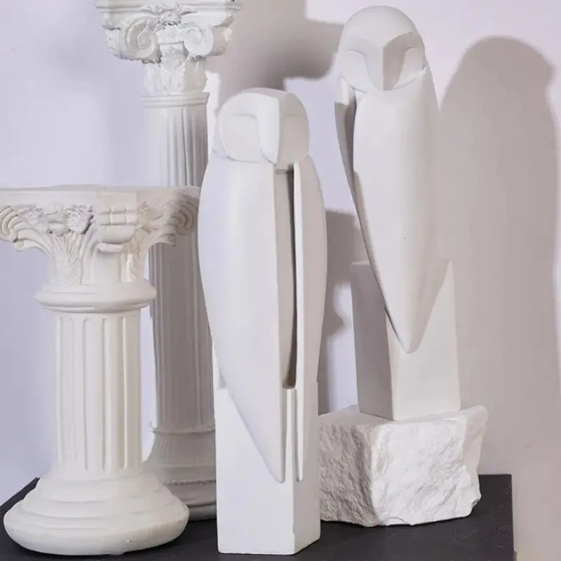 Minimalist Owl Statue for Nordic Style Decor