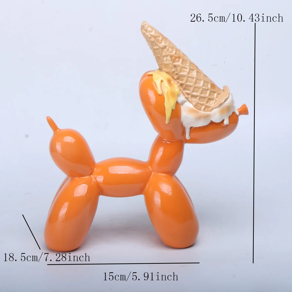 Balloon Dog Resin Sculpture with Ice Cream Cone & Birthday Cake