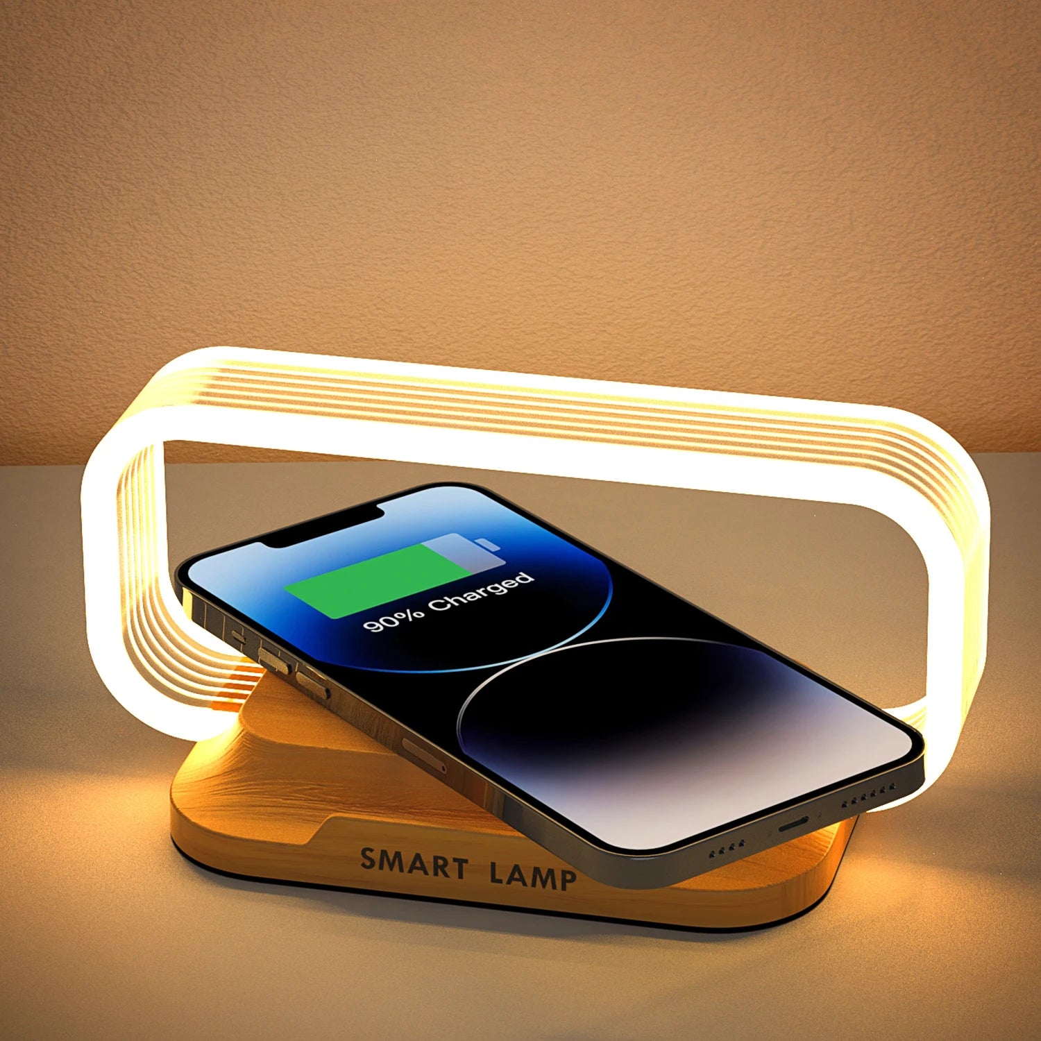 Modern Multifunctional Bedside Lamp with Wireless Charging