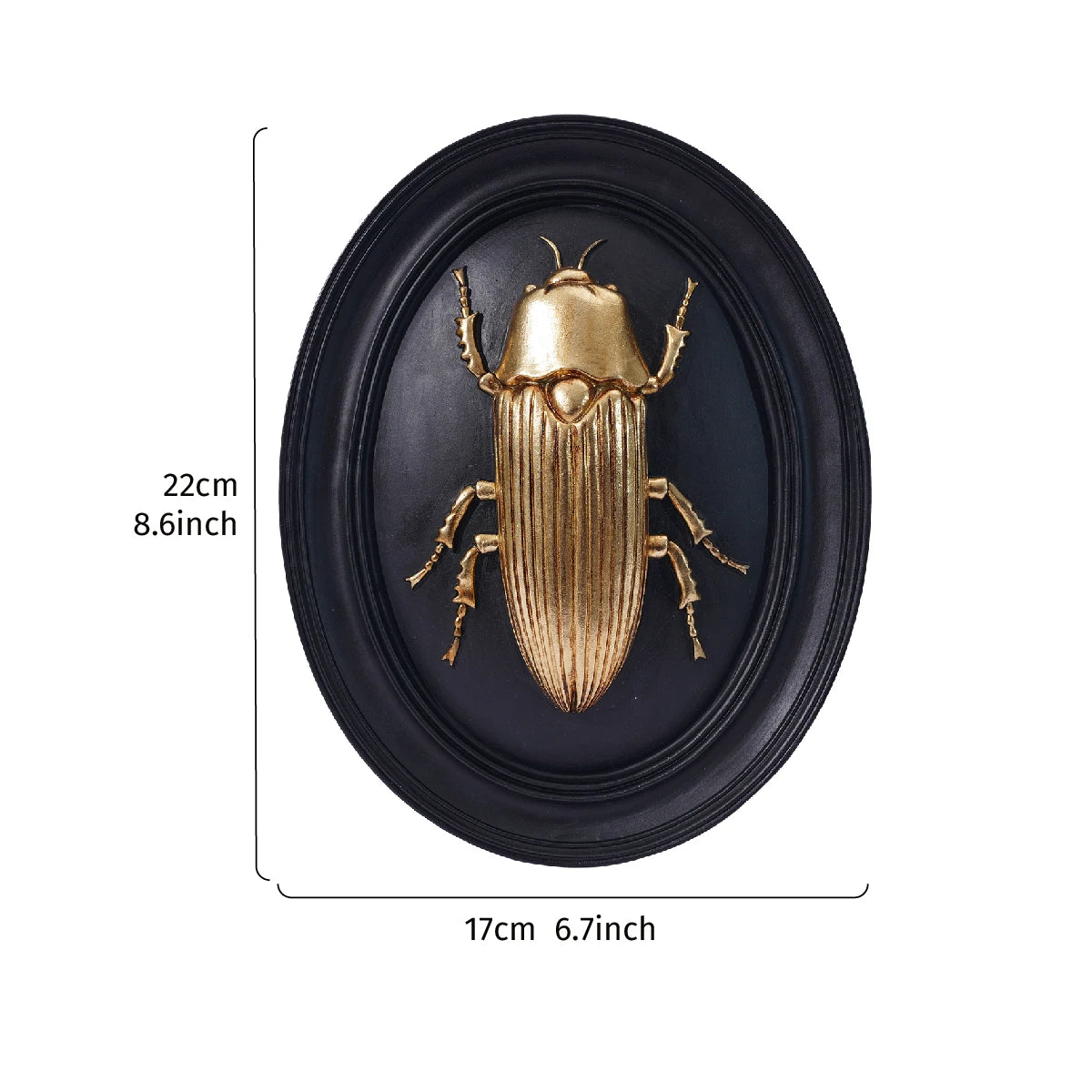 Golden Beetle Resin Wall Decor- Insect Themed Accent