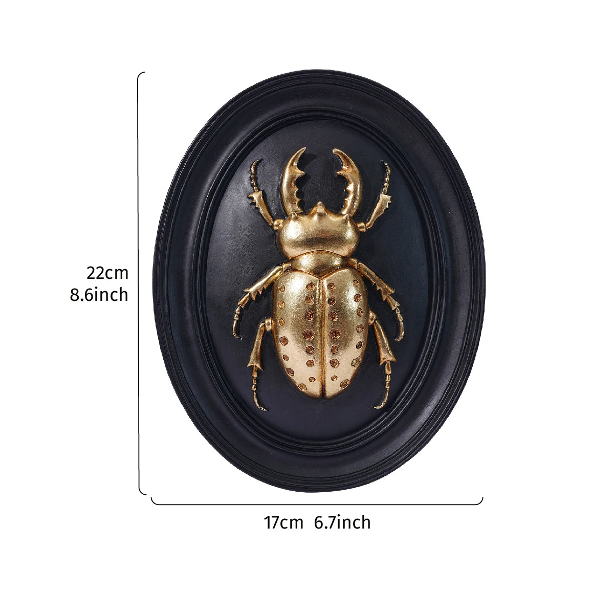 Golden Beetle Resin Wall Decor- Insect Themed Accent
