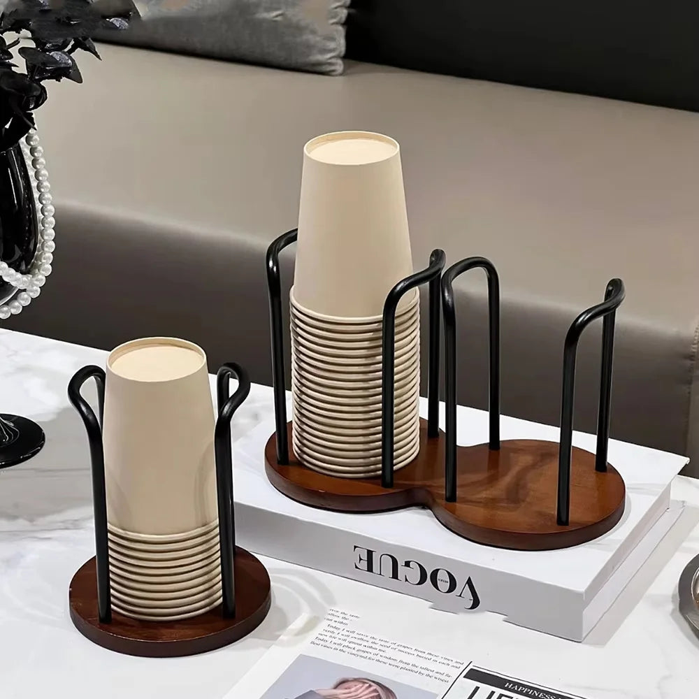 High-Capacity Disposable Cup Holder &amp; Organizer Rack