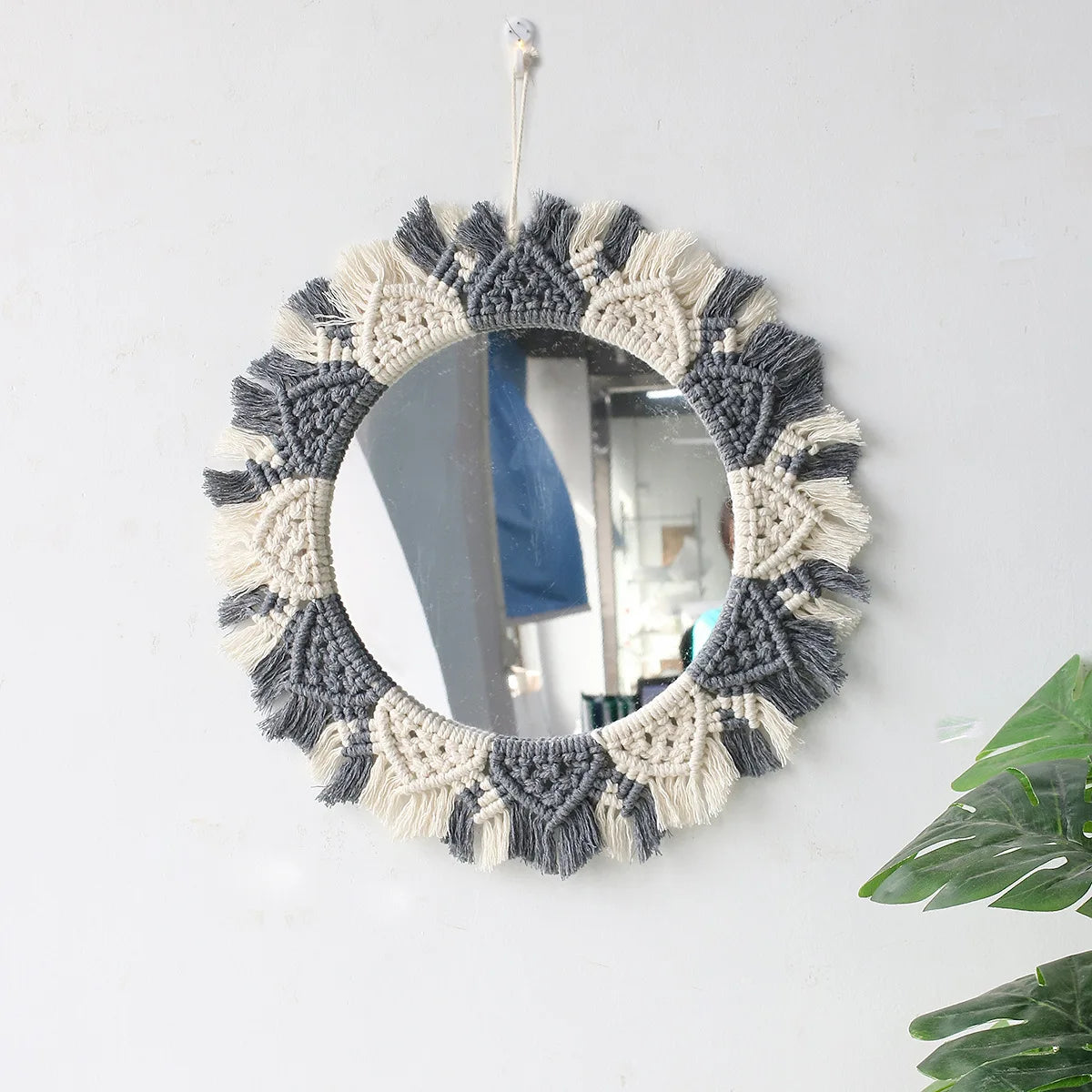 The Sunburst Handcrafted Macrame Mirror