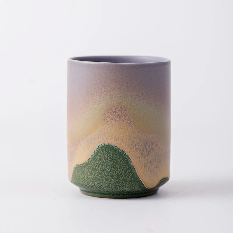 Handmade Rough Pottery Tea Cup for Gongfu Brewing, 230 ml