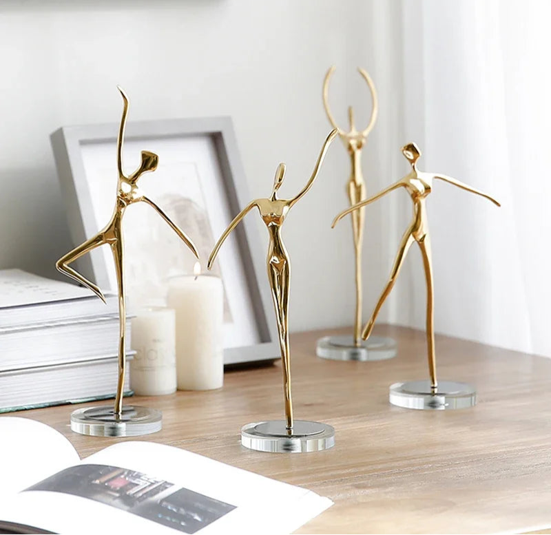 Copper Ballet Girl Figurines