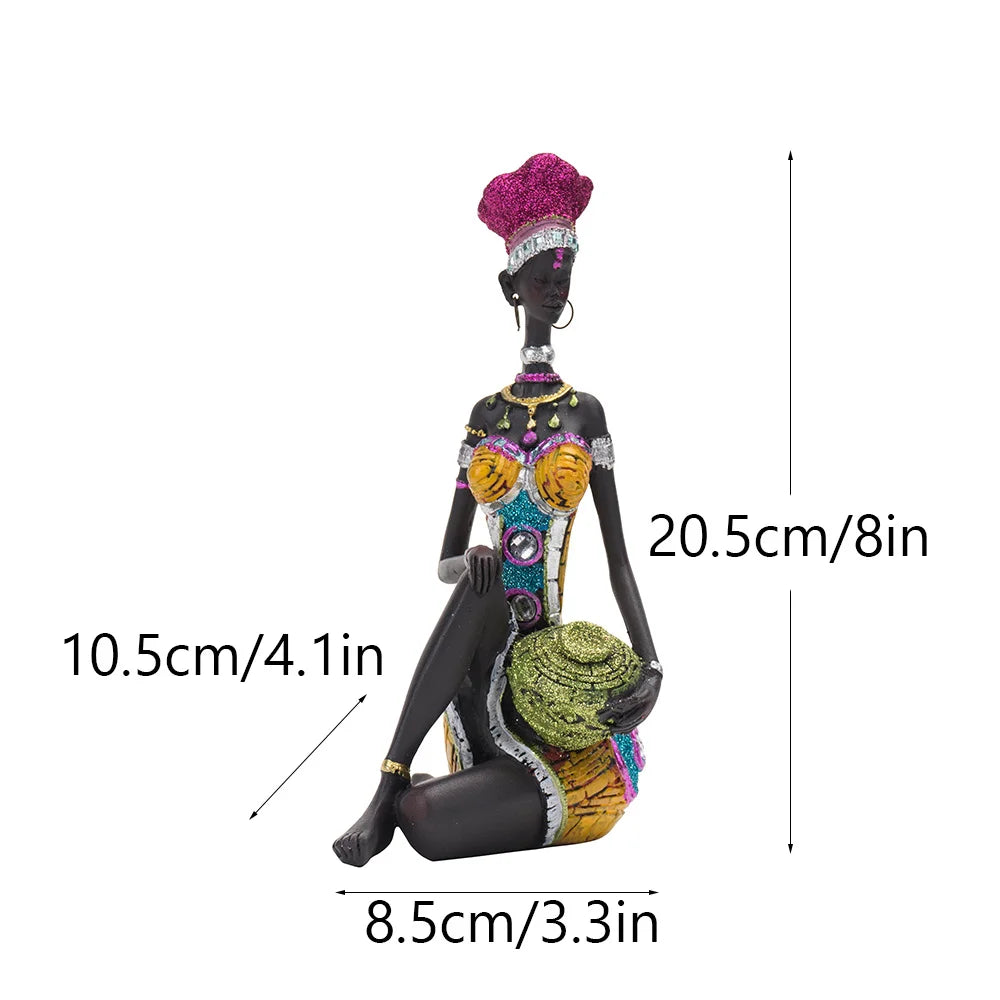 Abstract African Woman Resin Sculpture