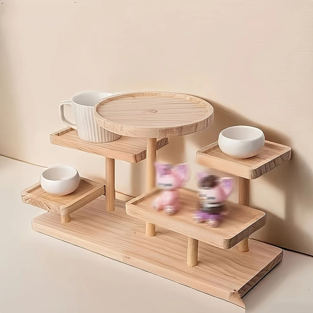 Multi-Tier Wooden Vanity Organizer Shelf