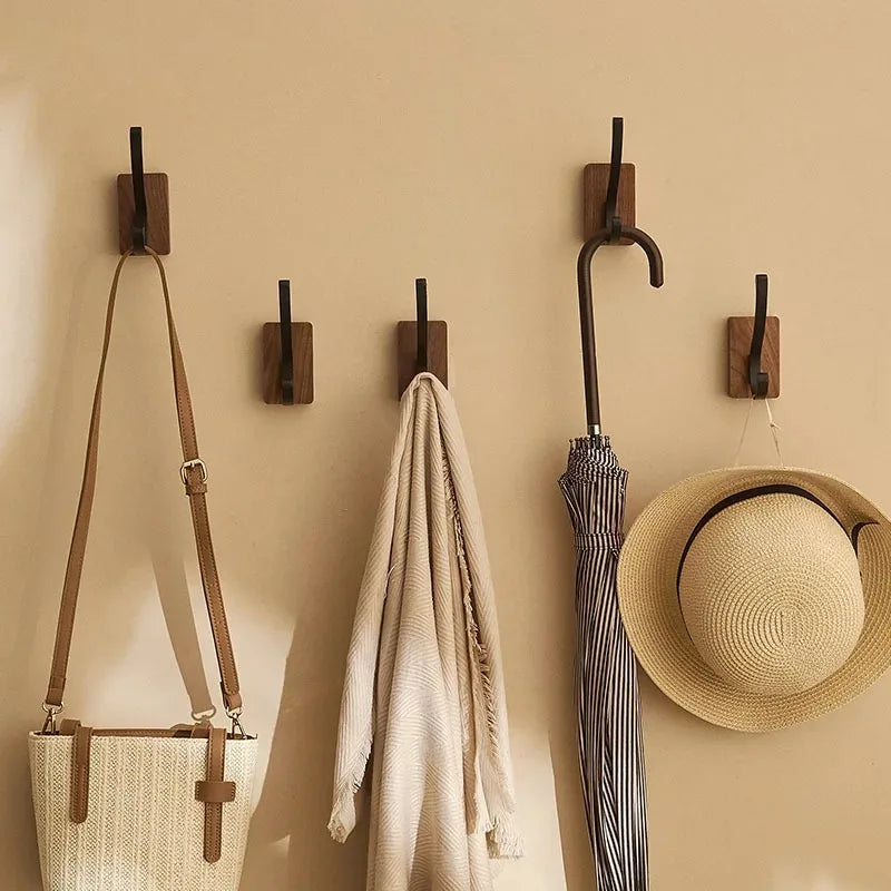 Modern Walnut Wood Wall Hook