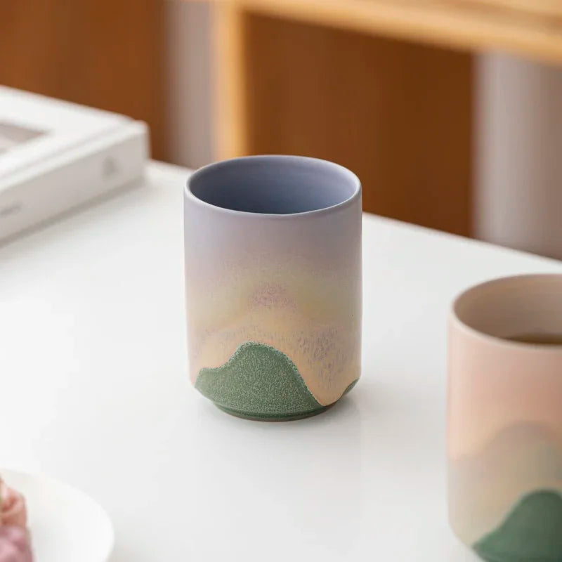 Handmade Rough Pottery Tea Cup for Gongfu Brewing, 230 ml