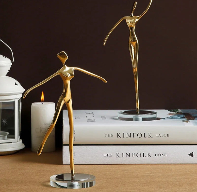 Copper Ballet Girl Figurines
