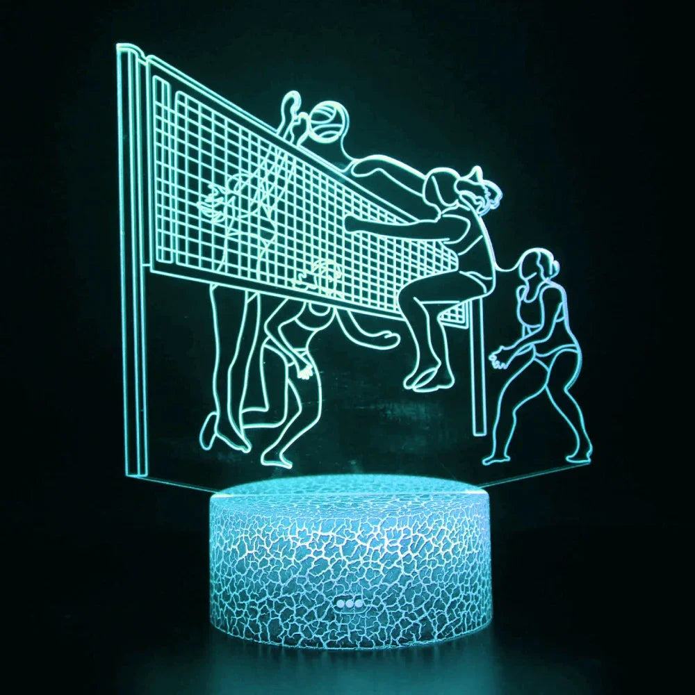 3D Volleyball LED Night Light