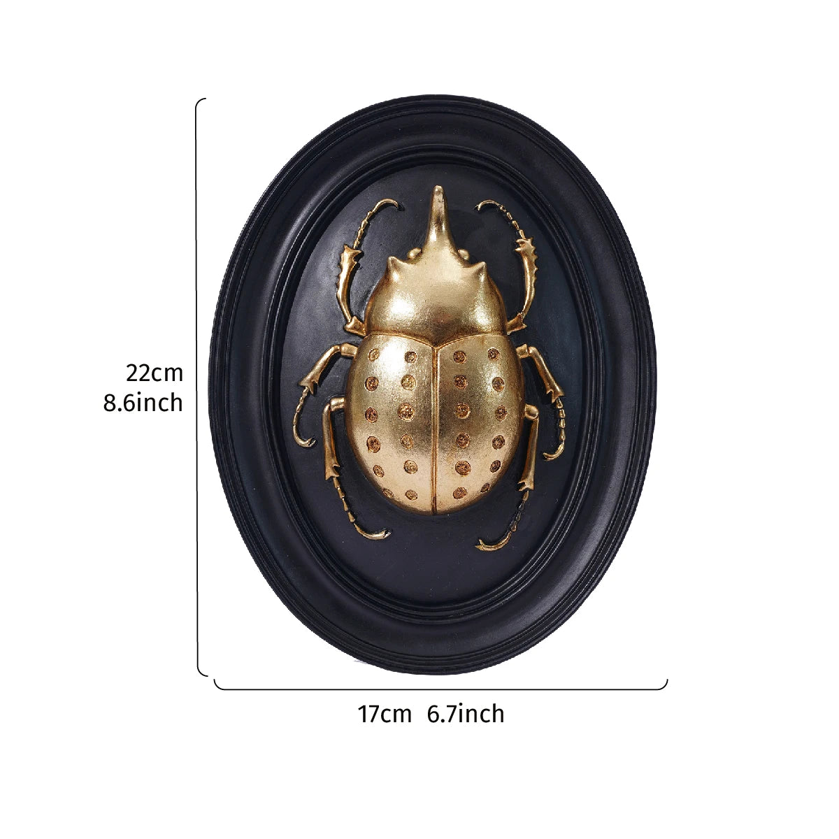 Golden Beetle Resin Wall Decor- Insect Themed Accent