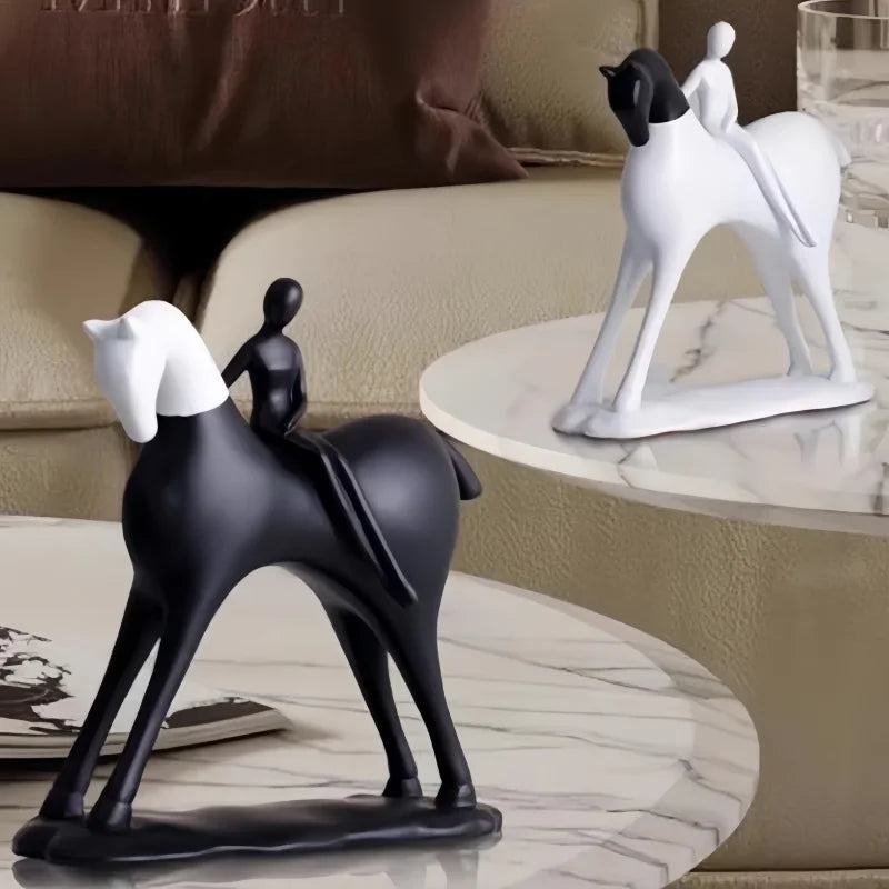 Nordic Abstract Horse & Rider Figurine