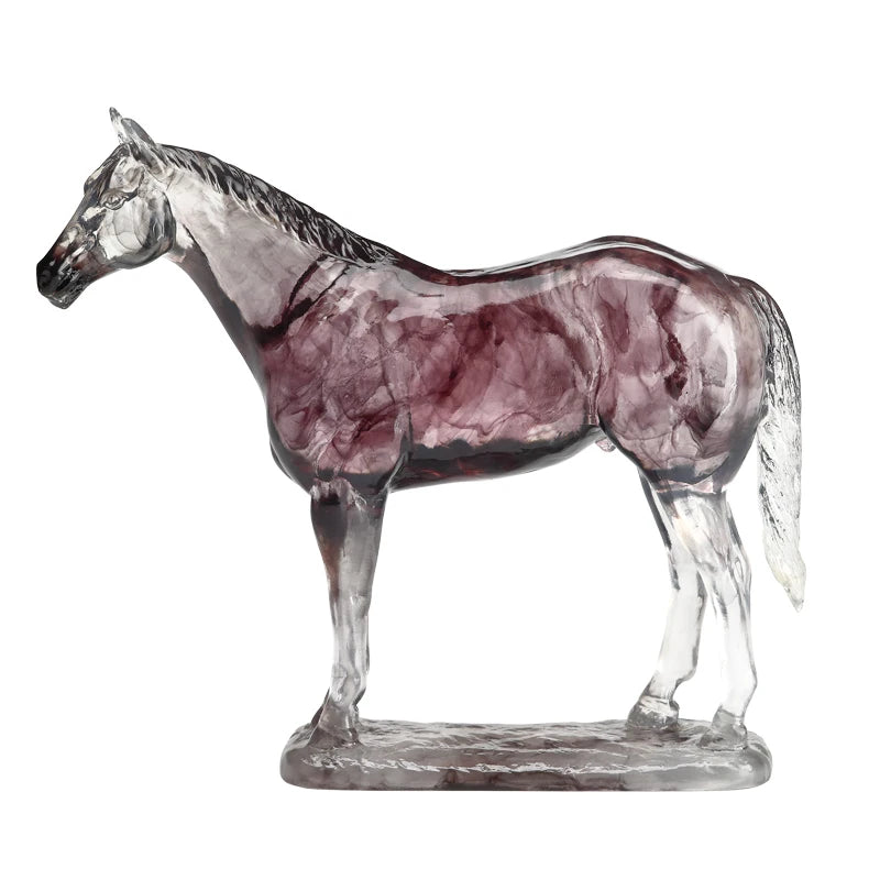 Nordic Crystal Resin Horse Sculpture
