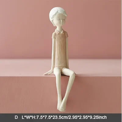 Simple Nordic Girl Heart Statuette Collection